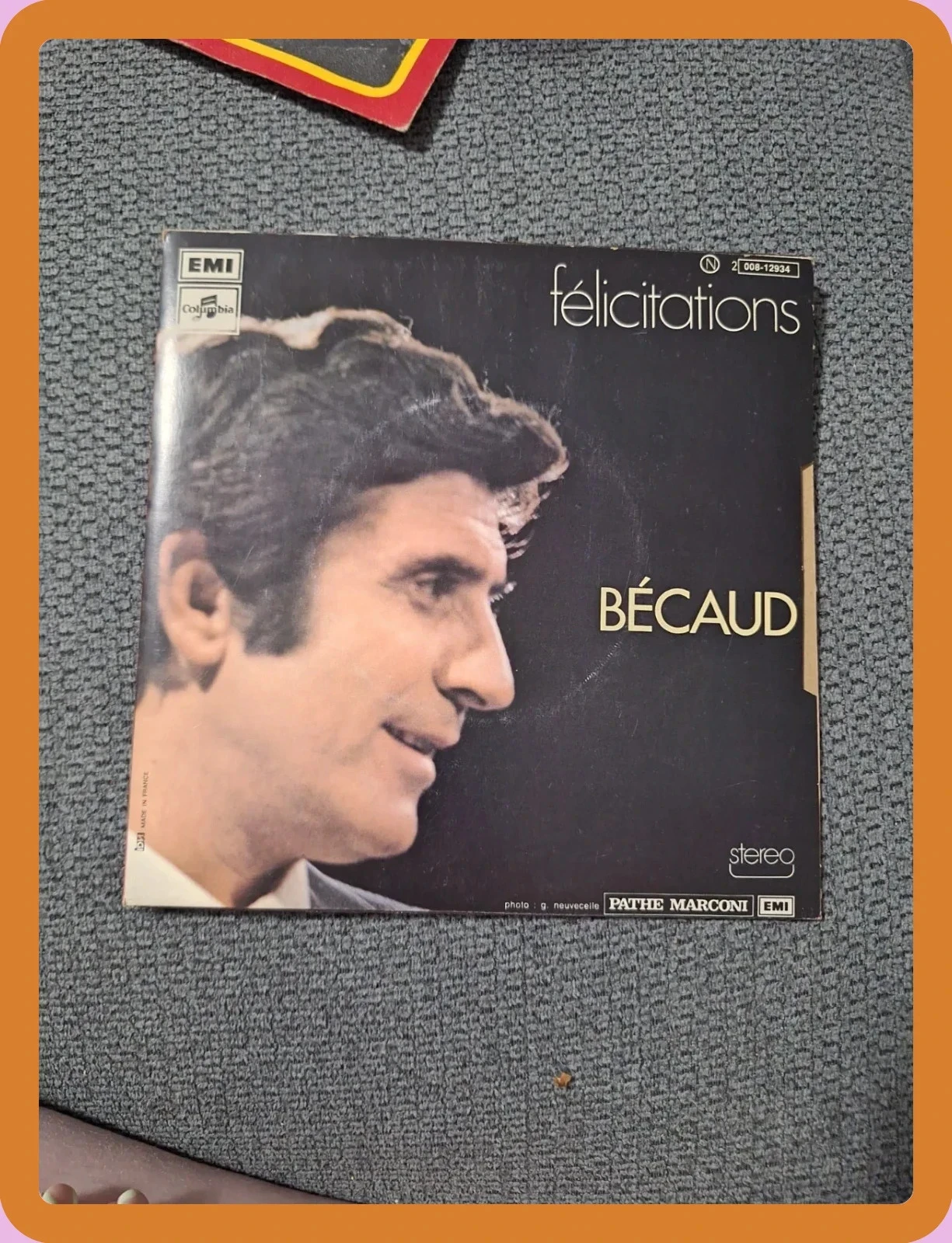 Vinyl 45 tours Gilbert Becaud Felcitations – photo 2
